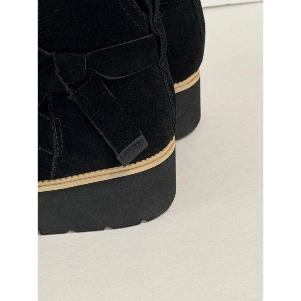 Toms Womens Black Marlow Boots Water Repellent Wedge 1.5
